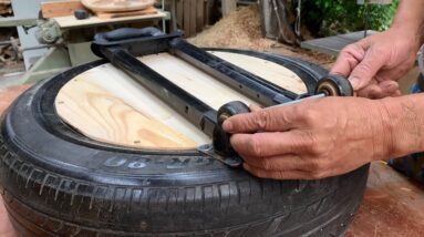 💡Great Trick To Recycle Old Tires And Wood // Turn Car Tires Into Unique Suitcases
