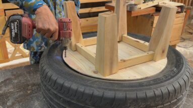 Creative Project From Recycled Materials // Make Your Own Unique Table From Wood And Old Tires