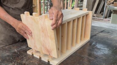 Awesome Woodworking project // Wooden Cabinet Uses Magnets As A Creative Door Locking System