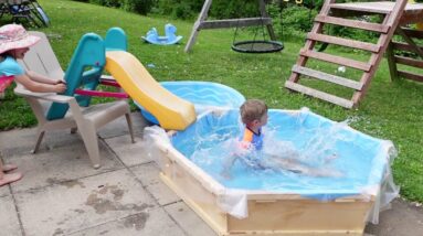 Wooden kid's wading pool build