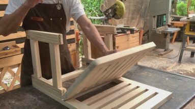 Great Project From Cheap Pallet Wood // How to Make a Complete Folding Chair Full Of Creativity