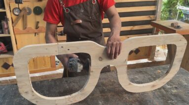 Woodworking Ideas Inspired By Eyeglasses // How To Make A Unique Artistic Wooden Table