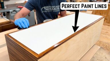 Perfect Paint Lines - Cabinets Painted inside Natural Finish Out