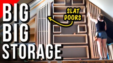 TALL DIY Cabinets | Easy Slatted Doors