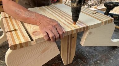 Practical Scrap Wood ideas For Beginners // How To Make Picnic Basket Turned Into Dining Table