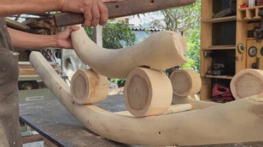 Man Turns Bent Logs Into Perfect Rocking Chair // DIY Woodworking