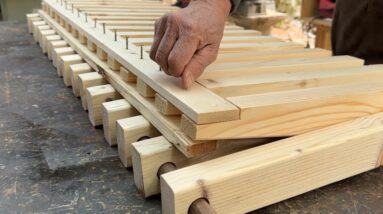 Turn Recycled Wood Into A Wall-mounted Folding Bench // A Convenient Solution For Your Home
