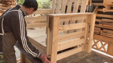 Convert From Chair To Bed In One Move // ​​Awesome DIY Project From Wooden Pallets