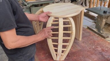 Woodworking Ideas Inspired By Leaves // How Craftsman Creates A Unique Chair With High Aesthetics
