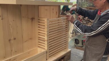 Recycled Wood Pet House Construction Project // Creative Ideas From Pallet Wood