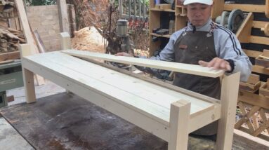 Efficient Woodworking Projects For Life // How To Make A Unique Sturdy Bench From Recycled Wood