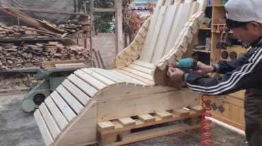 How To Make A Unique Owl Shaped Relaxing Chair // Unique Practical Ideas From Wooden Pallets