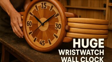 How I Made A Giant Wooden Wristwatch // My Ultimate Recycled Wood Art