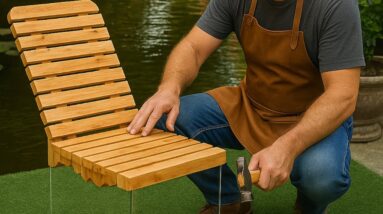 DIY 'floating' Chair // The Perfect Combination Of Wood And Transparent Glass!"