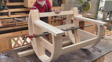 Cheap Recycled Wood Craft Ideas // How To Make A Chair With Artistic Curves From Pallet Wood