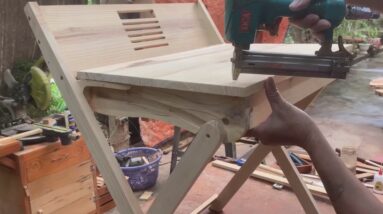 Recycled Pallet Wood Project // How to Make A Simple Folding Table With Full Amenities