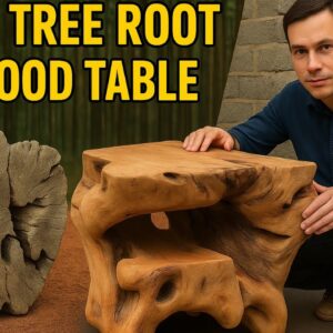 Turn A Wild Tree Stump Into A Beautiful Wooden Art Table // Unique Creative Ideas from Tree Stumps