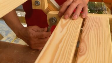 Creative Woodworking Ideas From Recycled Wood // How To Make A Chair With A Unique Folding Mechanism