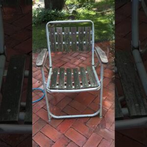 Power Wash Vintage Redwood and Aluminum Folding Chair
