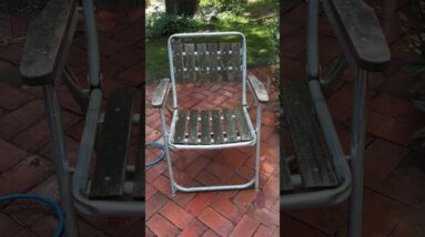 Power Wash Vintage Redwood and Aluminum Folding Chair