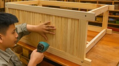 DIY Woodworking Ideas From Recycled Wood // How To Make Stylish Modern Bathroom Storage Cabinets