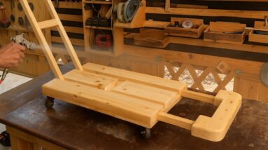Perfect Useful Creative Woodworking Ideas // How To Make A Convenient Folding Shopping Cart