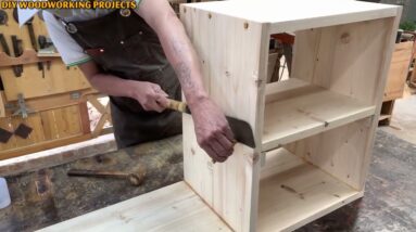 Great Wood Recycling Ideas // How to Make a Handmade Shoe Cabinet at Home from Recycled Wood