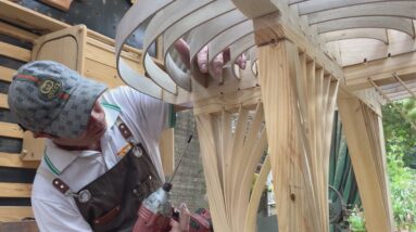Wooden Furniture Design Ideas For My Garden // How To Make A Stylish Bent Wood Table Yourself