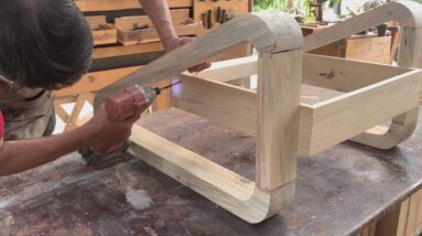 Effective Recycled Wood Processing Ideas // How To Make A Rustic And Cozy Tea Table Set