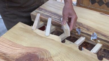 Great Woodworking Ideas And Skills // How To Make A Unique And Innovative Large Dining Table