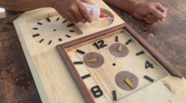 Endless Creative Design Ideas From Recycled Wood // How To Make A Wall Clock In A Super Unique Style