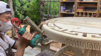 Awesome Recycled Wood Furniture Project // DIY Table With Pattern Makes A Perfect Table