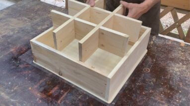 DIY Project Using Recycled Pallet Wood // Corner Shelf Design With A Secret Compartment