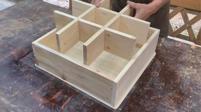 DIY Project Using Recycled Pallet Wood // Corner Shelf Design With A Secret Compartment