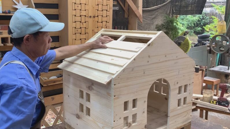 Ideas For Effectively Utilizing Wooden Pallet Resources // DIY A Cute Pet House From Wooden Pallets