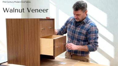 How to Build Mid-Century Modern End Tables | Walnut Veneer Woodworking Project