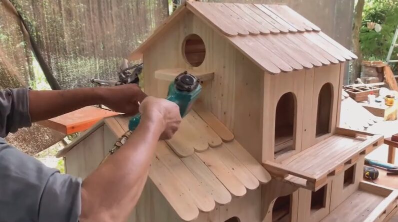 Useful Creative Ideas For Recycling Pallet Wood // DIY Perfect Birdhouse Villa From Pallet Wood