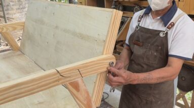 Brilliant Idea And Technical Thinking In Woodworking // DIY A Bench That Can Transform Into A Bed