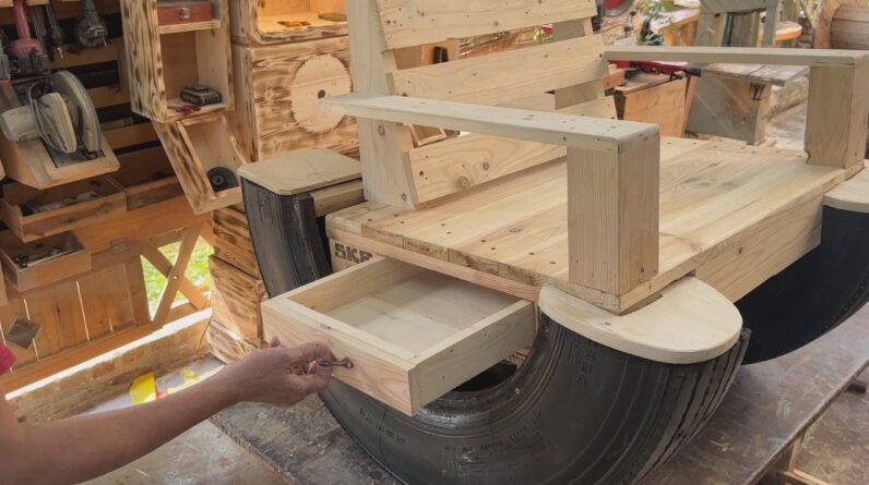 Recycling Ideas From Tires And Wooden Pallets // Make Your Own Unique And Sturdy Rocking Chair