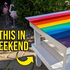Build this colorful patio table for your home with just a miter saw