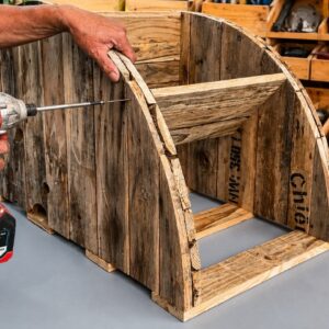 Efficient And Innovative Wood Recycling Projects // DIY Shoe Rack From Discarded Wooden Cable
