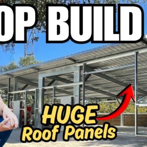 Prefab Shop - Handling 44-ft. Roof Panels without a Crane