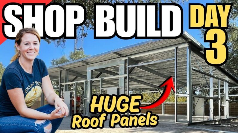 Prefab Shop - Handling 44-ft. Roof Panels without a Crane