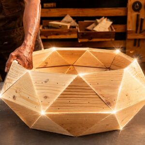 DIY Wood Design Ideas // How To Make A Coffee Table With Facets Like Crystals