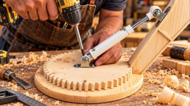 A crazy Idea From A Carpenter! A Wooden Lamp With A Hydraulic Support Arm Design