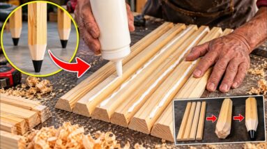 A Great Idea Inspired By Airplanes And Pencils // Unique Woodworking Idea From Pallet Wood