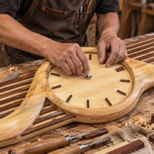 A Carpenter's Brilliant Idea! He Built This Unique Wooden Wall Clock by Hand