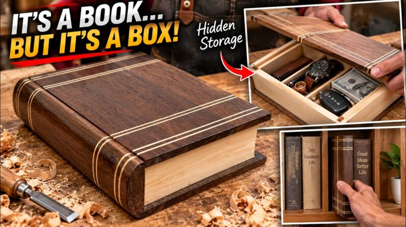 A Carpenter's Genius Idea! This Wooden Book Is Actually a Secret Storage Box