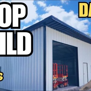 Shop Built from a Kit - Finishing Up with Trim, Gutters & Roll-Up Doors
